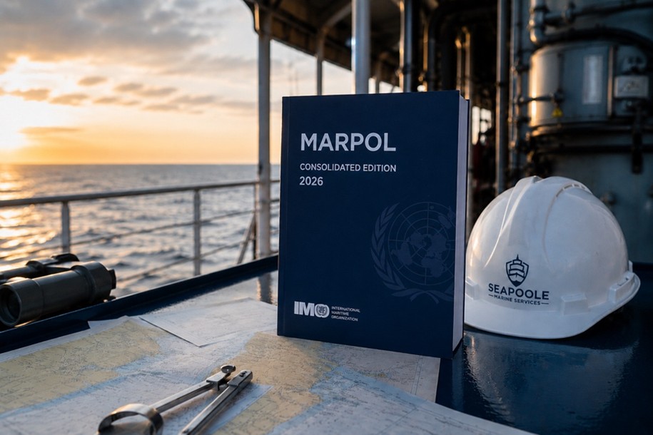 MARPOL service vessel alongside a tanker for waste reception